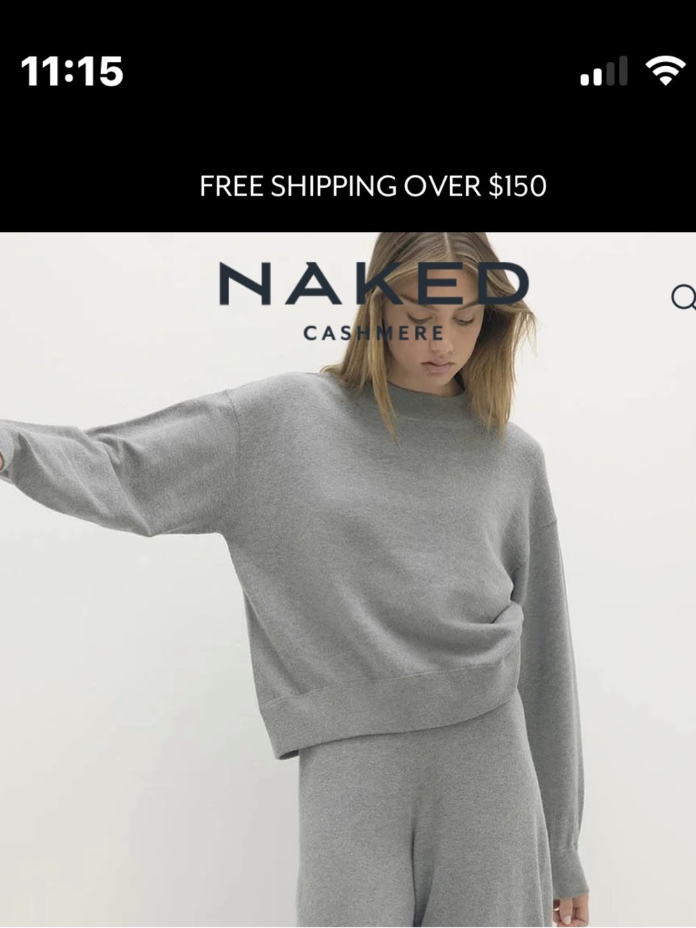 Naked Cashmere Blanka Cotton‎ Cashmere Pullover in “Thunder”